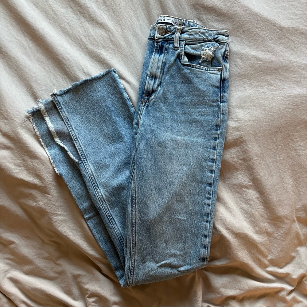 Zara High Rise Women Jeans - Light Blue